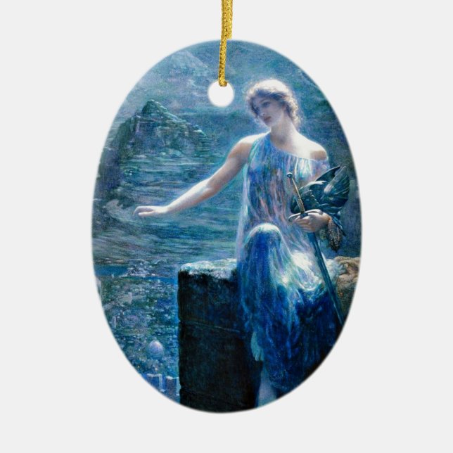 Valkyrie's Vigil Ceramic Tree Decoration (Front)