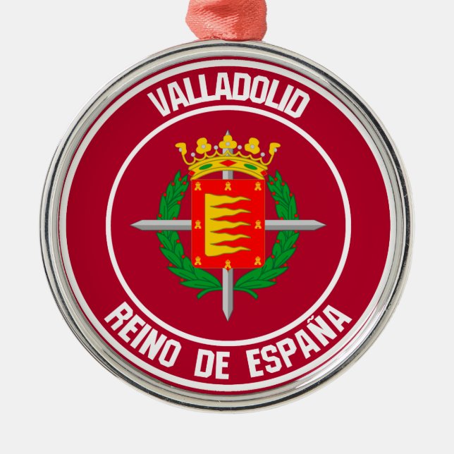 Valladolid Round Emblem Metal Tree Decoration (Front)