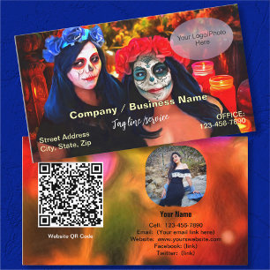 Vallarta Catrinas with Flowers & Candles 1718 Business Card