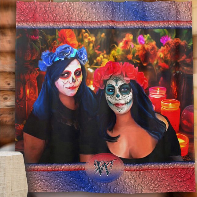Vallarta Catrinas with Flowers & Candles 1718 Shower Curtain (Creator Uploaded)