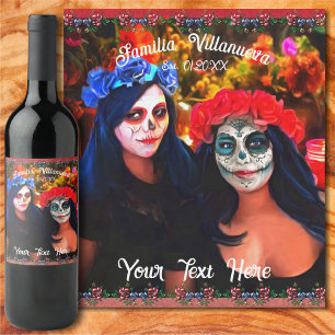 Vallarta Catrinas with Flowers & Candles 1718 Wine Label