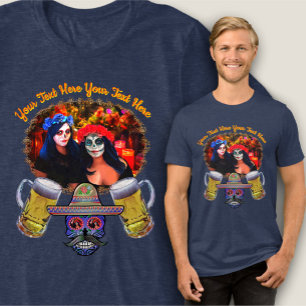 Vallarta Catrinas with Skulls 1718 Tri-Blend Shirt