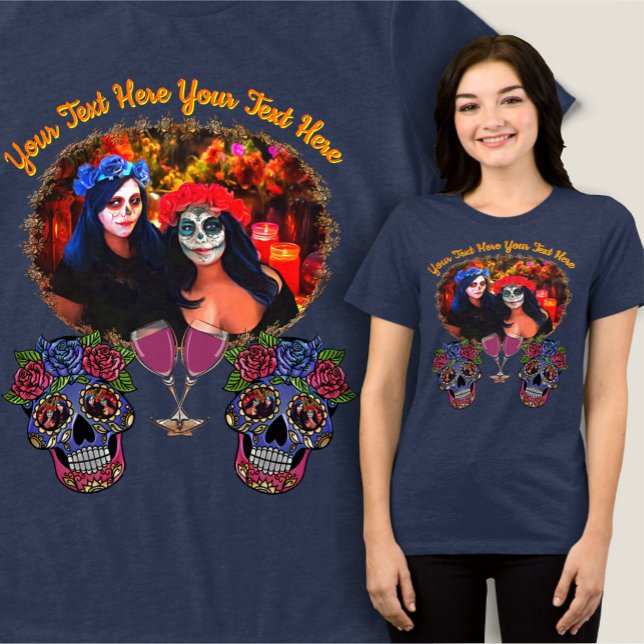 Vallarta Catrinas with Skulls 1718 Tri-Blend Shirt (Creator Uploaded)