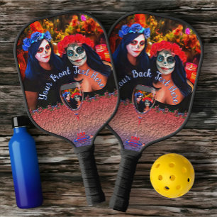 Vallarta Catrinas with Wine 1718 Pickleball Paddle