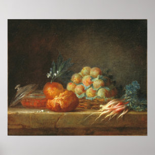 Vallayer-Coster - Still Life With Brioche Fruit Poster