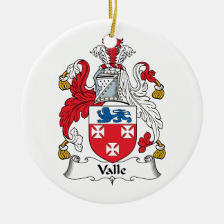 Valle Family Crest Ceramic Tree Decoration