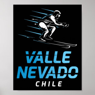 Valle Nevado Chile Ski Resort Retro Skiing Poster