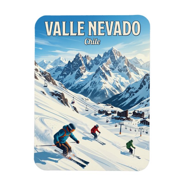 Valle Nevado Ski Resort Chile Magnet (Vertical)