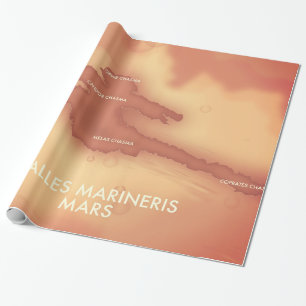 Valles marineris Mars map Wrapping Paper