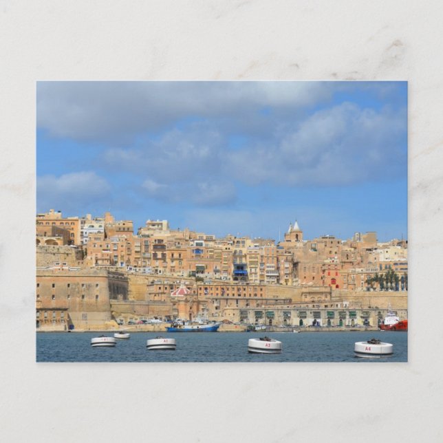 Valletta Harbour, Malta Postcard (Front)
