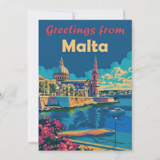 Valletta In Malta Flat Holiday Card
