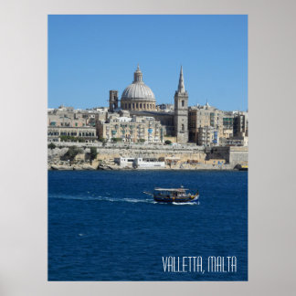 Valletta Malta Landscape Vacation Souvenir Poster