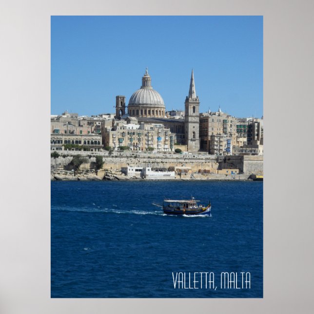 Valletta Malta Landscape Vacation Souvenir Poster (Front)