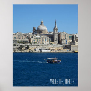 Valletta Malta Landscape Vacation Souvenir Poster
