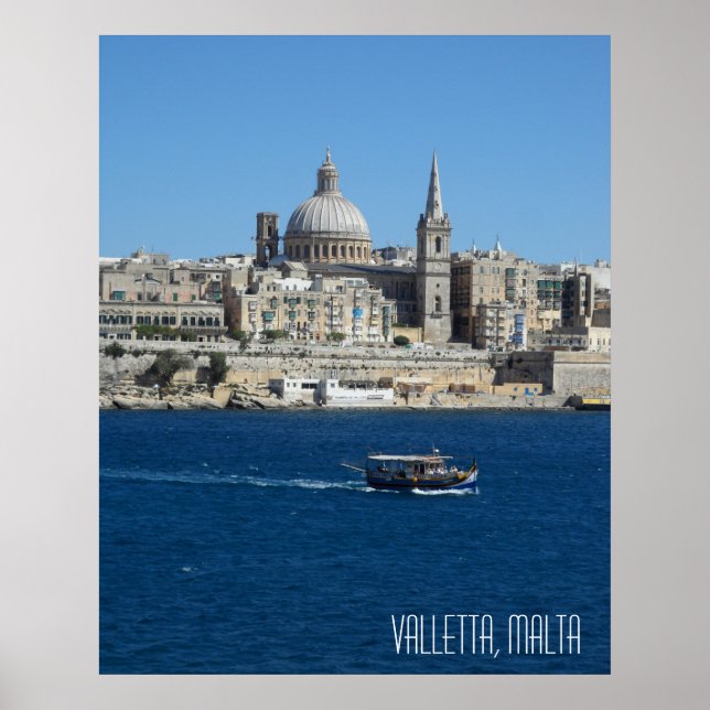 Valletta Malta Landscape Vacation Souvenir Poster (Front)