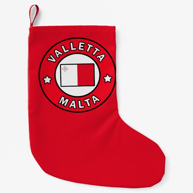 Valletta Malta Small Christmas Stocking (Front)