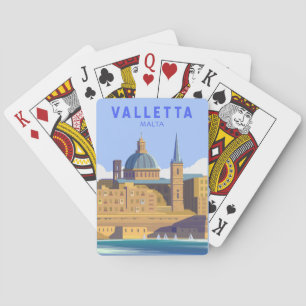 Valletta Malta Travel Vintage Art Playing Cards