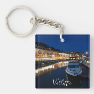 Valletta waterfront district with small harbor key ring