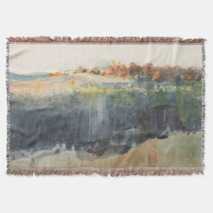 Valley and Hillside Winslow Homer Watercolor Fall Throw Blanket