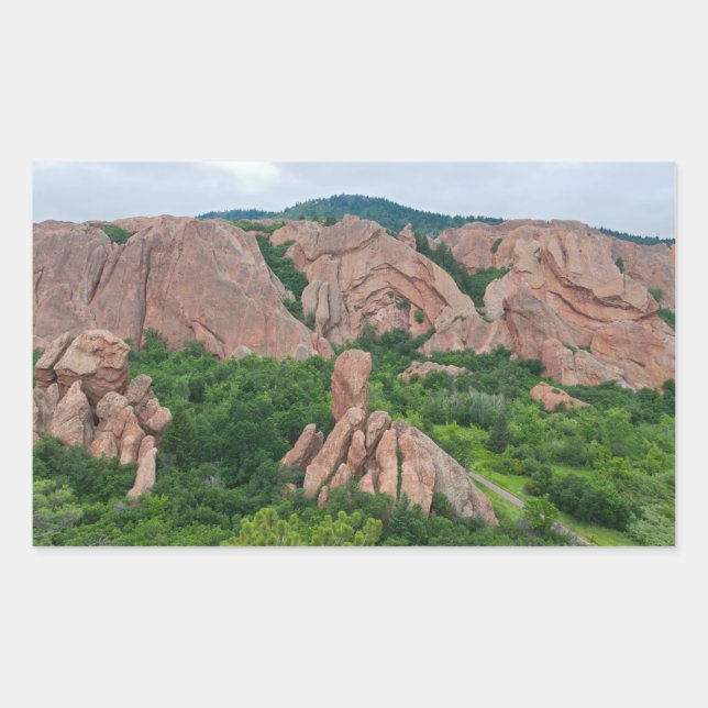 Valley and Rock Formations at Roxborough Rectangular Sticker (Front)