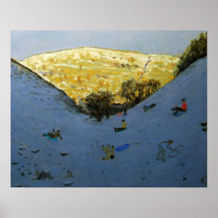Valley and sunlit hillside Lathkill Dale Poster