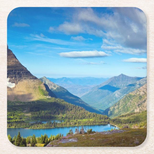 Valley Beyond Square Paper Coaster (Front)