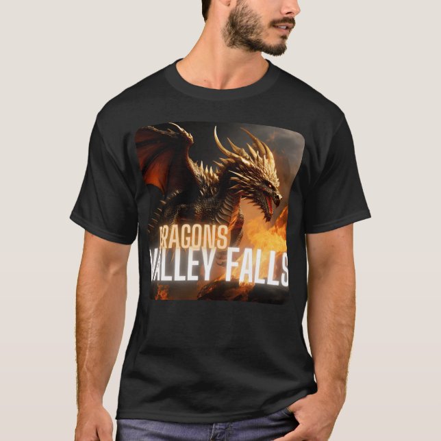 Valley Falls Dragons mascot family T-Shirt (Front)