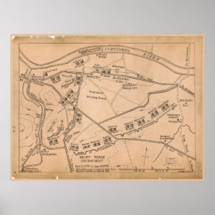 Valley Forge Encampment Map (Dec. 1777-June 1778) Poster
