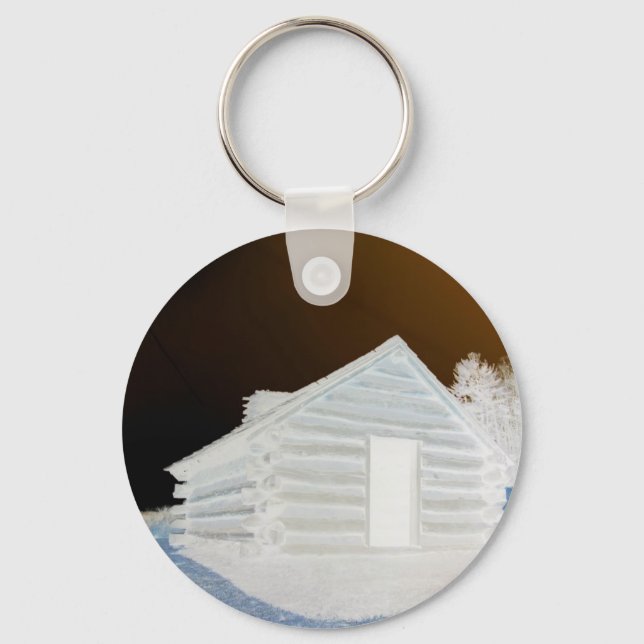Valley Forge, Pa Cabin (colours modified) Key Ring (Front)