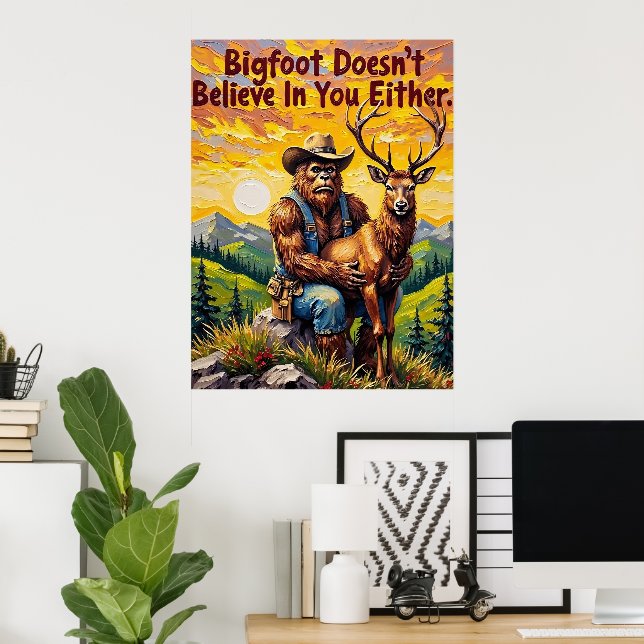 Valley Guardian: Bigfoot's Tender Moment Poster (Home Office)