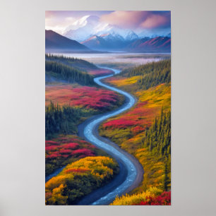 Valley Nature Outdoors Landscape Calm Tranquil Poster