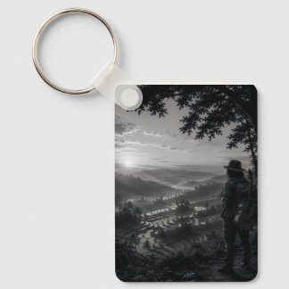 Valley of Dawn Black & White Wanderer Keychain