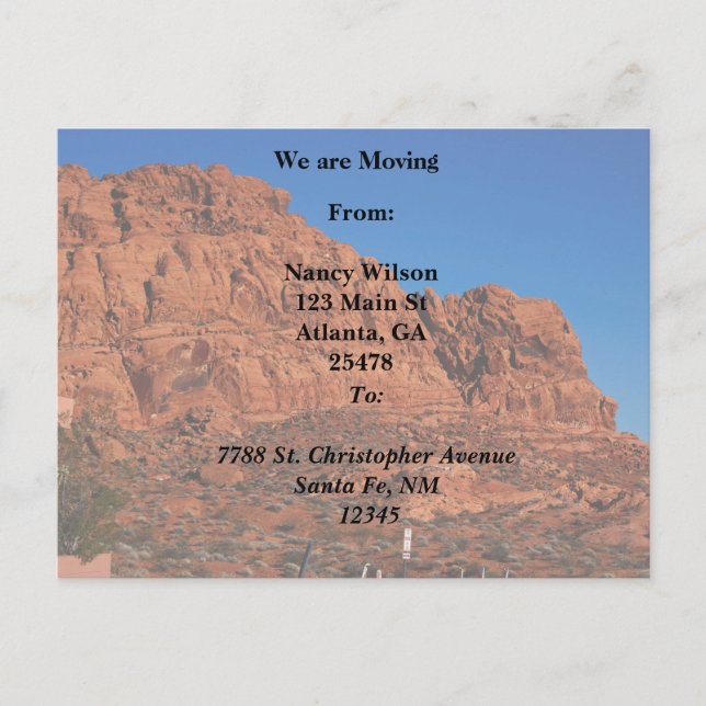 Valley of Fire  Announcement Postcard (Front)