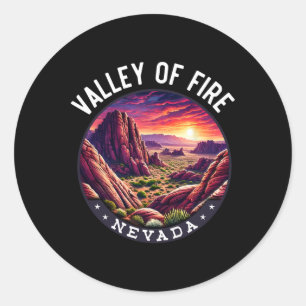 Valley Of Fire Hiking Souvenir  Classic Round Sticker