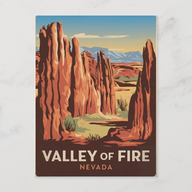 Valley of Fire Nevada Vintage Postcard (Front)
