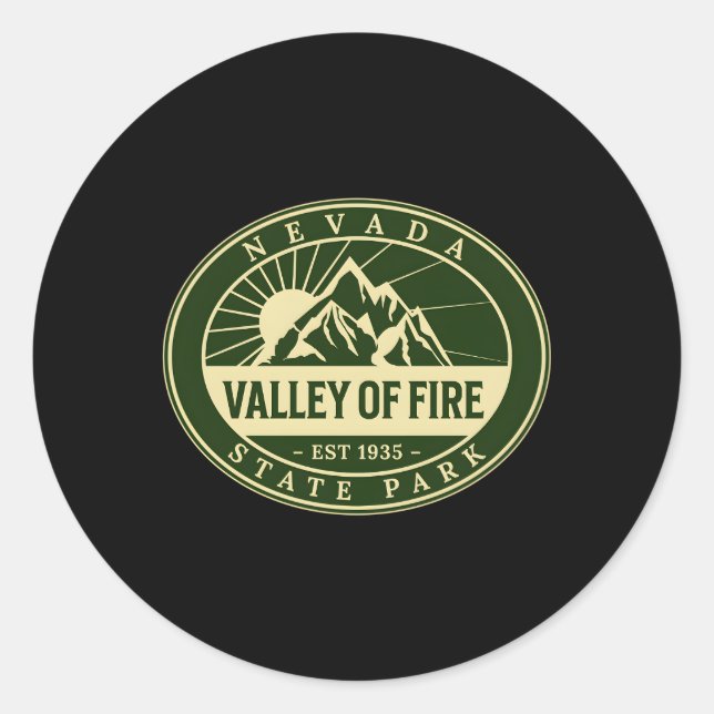 Valley Of Fire State Park Nevada Nature Hike Outdo Classic Round Sticker (Front)