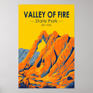 Valley of Fire State Park Nevada Vintage Poster