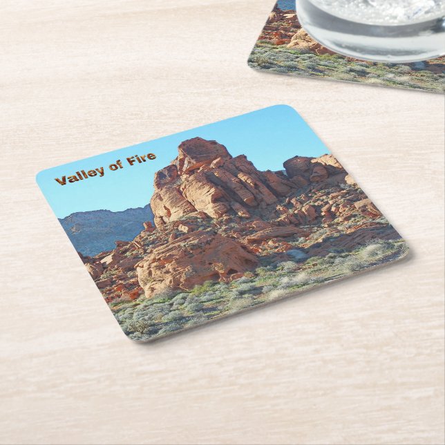 Valley of Fire State Park Square Paper Coaster (Angled)