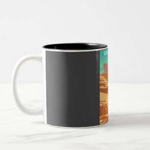 Valley of Fire State Park Vintage Travel Poster Two-Tone Coffee Mug