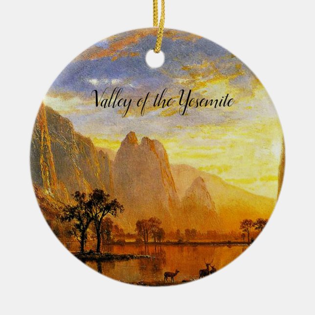 Valley of the Yosemite, fine art, Ceramic Tree Decoration (Front)
