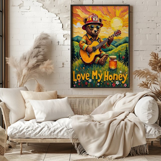 Valley Vista Vibes: Bear's Honeyed Harmony Poster (Creator Uploaded)