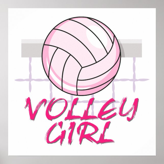 valley volley girl volleyball design poster (Front)