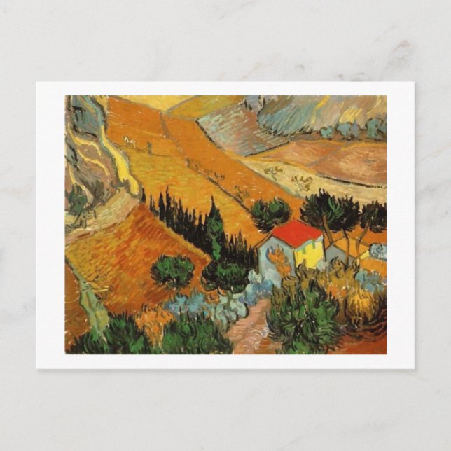 Valley with Ploughman (F727)Van Gogh Fine Art Postcard (Front)