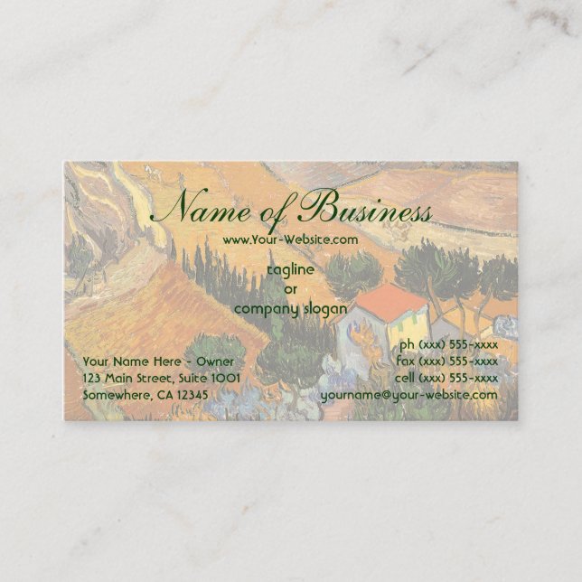 Valley with Ploughman From Above; Vincent van Gogh Business Card (Front)