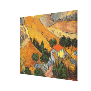 Valley with Plowman by Vincent van Gogh Canvas Print