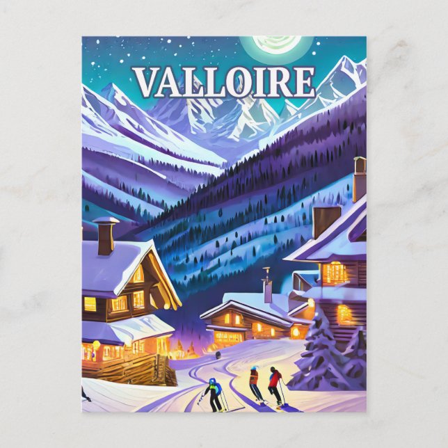 Valloire: Alpine Canvas, Winter Eclats in Harmo Postcard (Front)