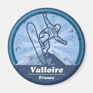 Valloire Station de ski - Snowboard Magnet