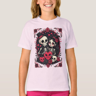 Valloween Loving Skeleton Couple T-Shirt