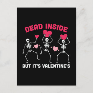 Valloween Valentines Dead Inside Funny Postcard