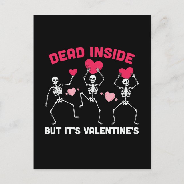 Valloween Valentines Dead Inside Funny Postcard (Front)